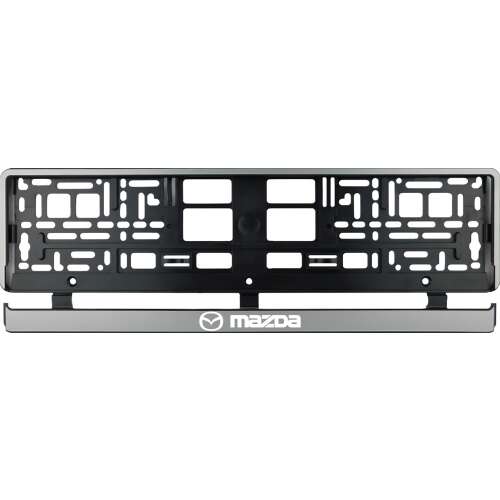 Mazda rendszámtábla tartó, ezüst, 2 db-os készlet