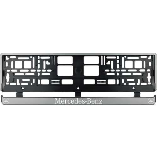 Mercedes-Benz ezüst rendszámtábla tartó, 2 db-os készlet