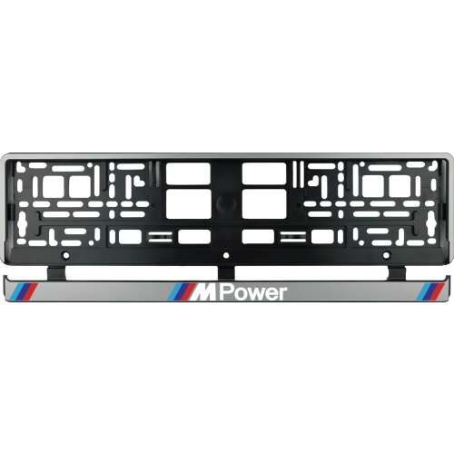 MPower ezüst rendszámtábla keret MPower logóval