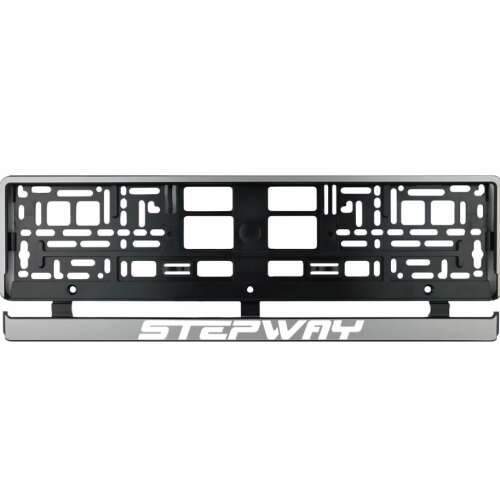 Dacia Stepway rendszámtábla tartó, fekete ezüst Stepway logóval