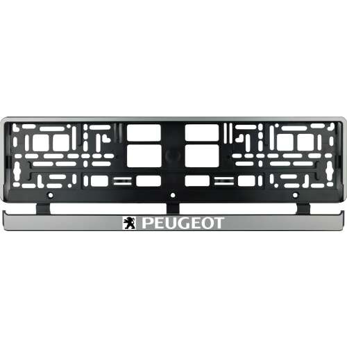 Peugeot ezüst rendszámtartó, 2 db-os készlet