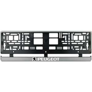 Set 2 bucati, suport numar inmatriculare argintiu Peugeot