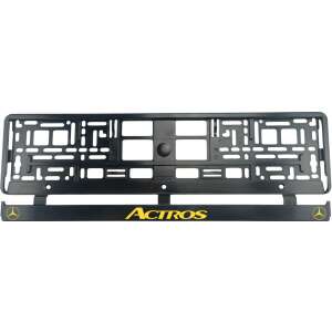 Mercedes Actros rendszámtábla tartó, fekete sárga logóval - Rendszámtábla tartó