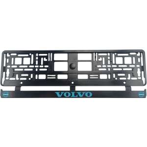 Volvo rendszámtábla tartó, fekete kék logóval - Rendszámtábla tartó