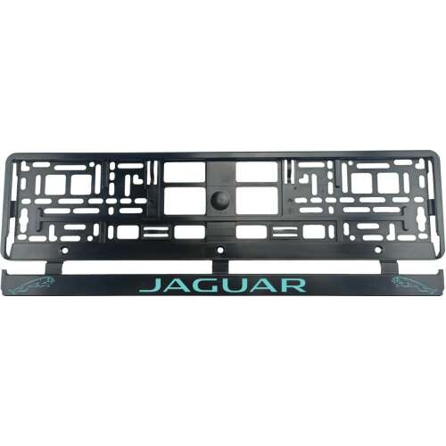 Jaguar rendszámtábla tartó, 2 db-os készlet, fekete kék logóval