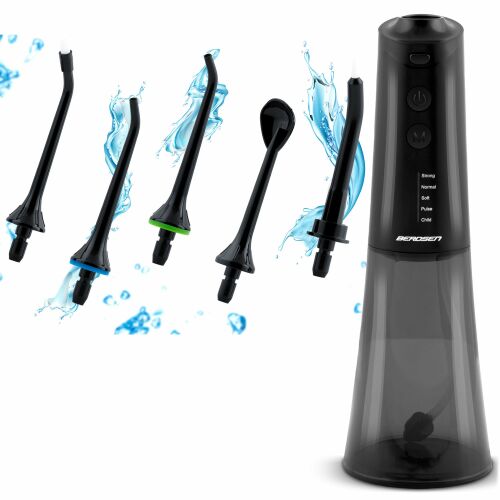 Berdsen cordless oral irrigator with 5 tips and water splash effect