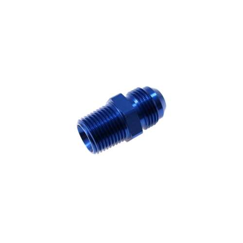 An10 to 1/2 NPT adapter fitting, blue anodized aluminum