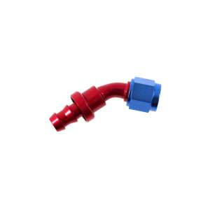 An6 45 Degree Hose Connector, Aluminum, Red and Blue, Mpf203-06 - Vehicle connectors and fitting