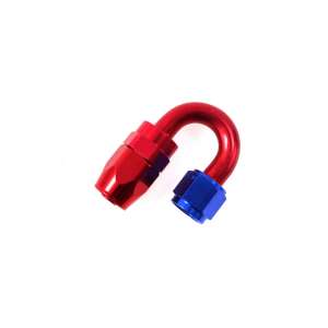 An8 180° U-bend hose fitting, red aluminum, 10mm, Mpf108-08 - Vehicle connectors and fitting