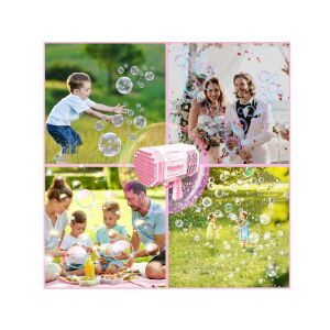 Collage der Raketen-Seifenblasenpistole im Einsatz bei verschiedenen Veranstaltungen - Seifenblasen