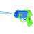 Green and blue mini water gun shooting water stream