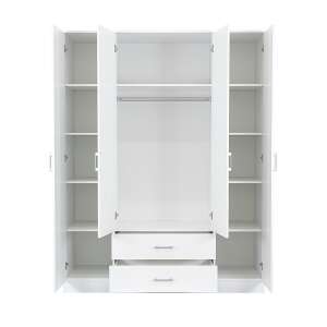 Miami 160x205 cm fehér gardróbszekrény 2 fiókkal, nyitott belső - Leziter