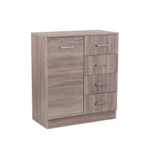 Miami Komód - 1 Ajtó, 4 Fiók - 80x92 cm - Yorki Tölgy 101824263 - Nappali bútor