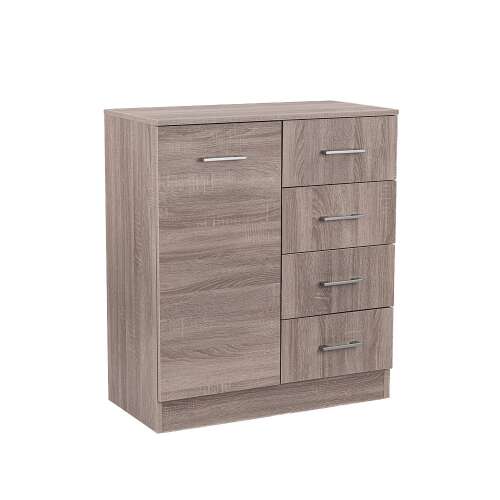 Miami Komód - 1 Ajtó, 4 Fiók - 80x92 cm - Yorki Tölgy 101824263