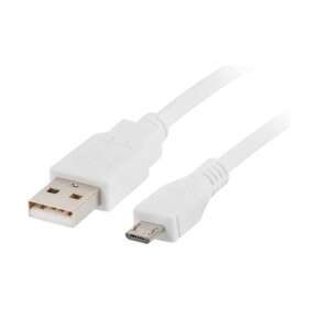 Kabel USB Lanberg CA-USBM-10CC-0018-W, 1,8 m, biały, USB 2.0, Micro-USB B do USB A - Kabel danych