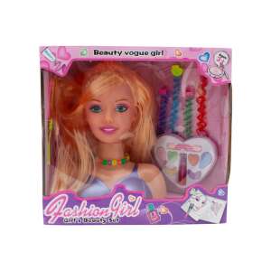Fashion Girl Girl's Beauty Set głowa lalki z makijażem i akcesoriami do włosów w pudełku - Nonbrand Baba
