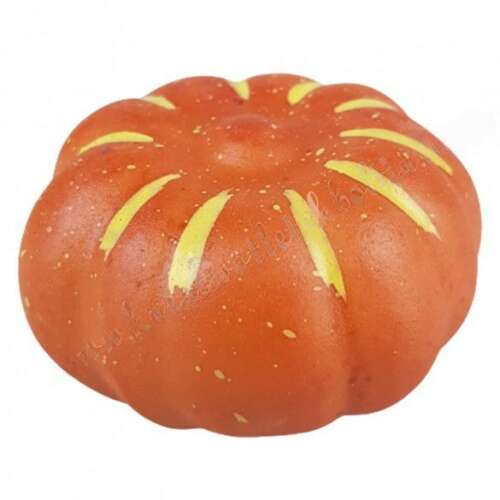 Narancs-sárga csíkos hungarocell tök, 5x3 cm