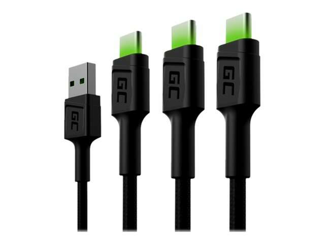GreenCell Ray 3x USB-A do USB-C 1.2m