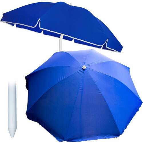 Sonnenschirm Rund, 240 Cm Ø, Blau – UV 50+, Neigbar, Wasserabweisend, Inkl. Tragetasche, Für Garten & Terrasse