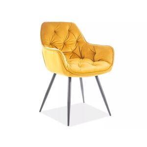 Szék Cherry Velvet fekete váz / curry sárga BLUVEL 68 114300860 - Étkező szék
