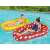 Bestway Sweet Summer Strawberry Lounger, inflatable pool float for kids, red with white dots, in use