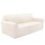 Beige velvet sofa cover for 3-seater sofa, angled view