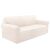 Beige velvet sofa cover for 3-seater sofa, angled view