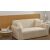 Beige velvet sofa cover with cushions in living room setting