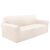 Beige velvet sofa cover for 3-seater sofa, angled view