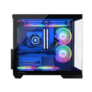 Obudowa PC Modecom Volcano Panorama Apex z pełną konfiguracją PC prezentującą oświetlenie ARGB - Modecom