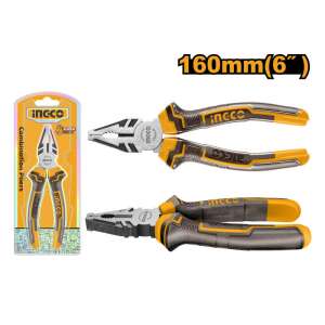 INGCO 160 mm (6 hüvelyk) kombinált fogó, sokoldalú fogó fogáshoz, vágáshoz és csavaráshoz - INGCO