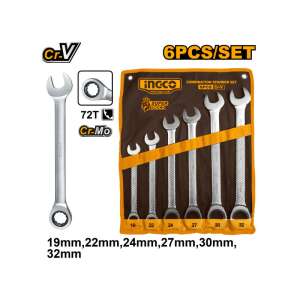 INGCO 6 részes kombinált villáskulcs készlet, 19-32mm, CrV - INGCO