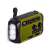 Trevi Explorer Green Energy portable radio with built-in flashlight, solar panel, and hand crank