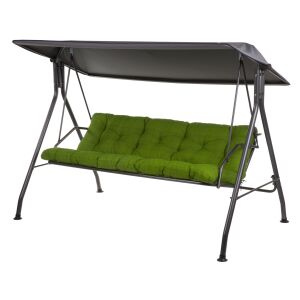 Sevilla 4 személyes kerti hintaágy zöld párnákkal és tetővel - Hintaágy & Hintaszék