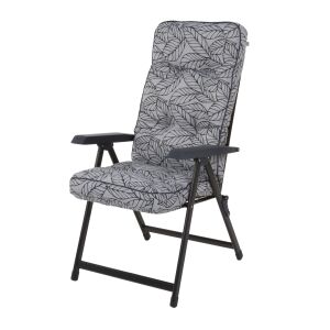 Lena Összecsukható Kerti Szék - Szürke Levél Mintás, kényelmes kültéri ülőalkalmatosság - Patio