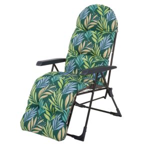 Patio Samar Plus összecsukható napozószék lábtartóval, levél mintás - Patio