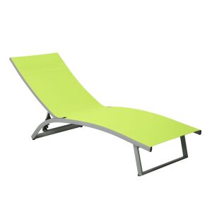 Lime zöld kerti nyugágy állítható háttámlával - Napozóágy & Nyugágy