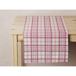Romantico Piros-Bézs Kockás Asztali Futó 40x150 cm - Patio
