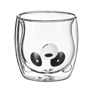 Ambition Panda duplafalú pohár, 300 ml, aranyos panda mintával - Ambition