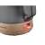 Concept RK0062 1200W electric kettle with ceramic and wood design, black and wood color, close-up of the power switch and red light indicator