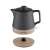Concept RK0062 1200W electric kettle with ceramic and wood design, black and wood color, showing the base and the kettle separately