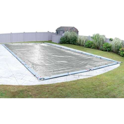 Silverado winter pool cover for inground pools, 8.0 x 4.0 m, silver/black