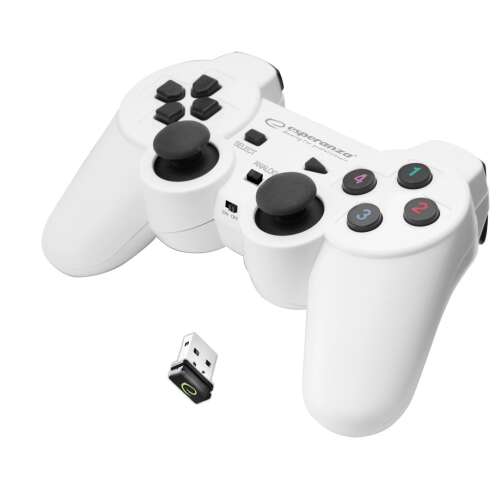 Esperanza EGG108W Gladiator Vezeték nélküli Kontroller, PC/PS3, USB, Fehér 