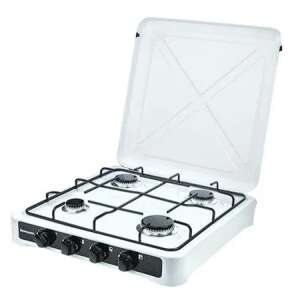 Ravanson K-04T 36 mbar, 4-Flammen-Gasherd weiß-schwarz