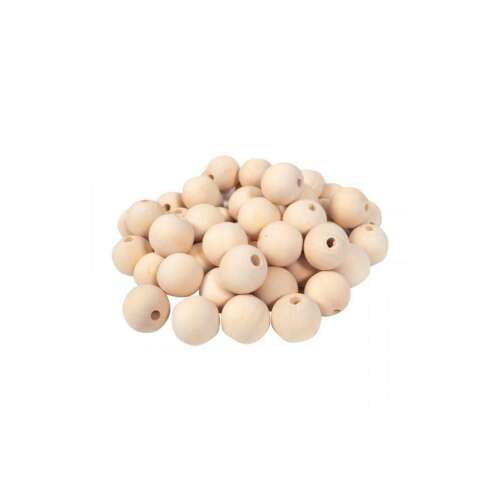 50 db 30 mm-es fa golyó kézműveskedéshez, ékszerkészítéshez és barkácsoláshoz