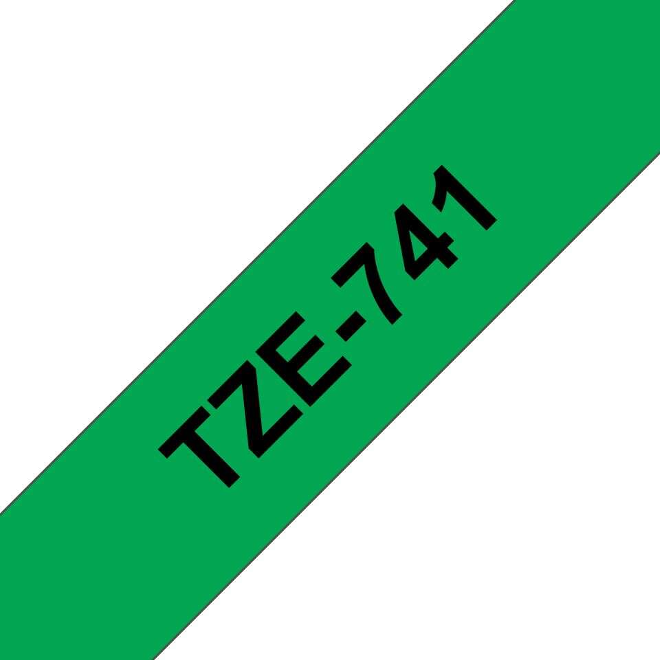 Brother TZE-741 P-Touch (8 m) 18 mm black on green szalagkazetta