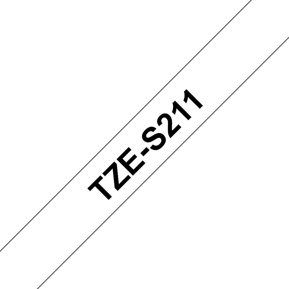 Brother TZE-S211 (6mm) - 8m fehér alapon fekete eredeti laminált...