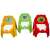 Twin Star Töpfchenstuhl mit Rückenlehne und Armlehnen, gelb, grün und rot, mit Comic-Tiermotiven