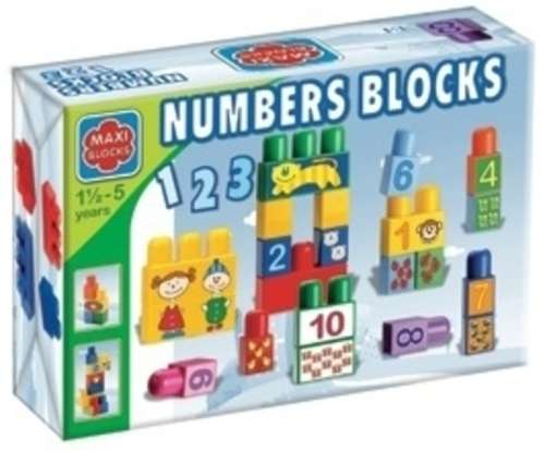 Maxi Blocks Blocuri Numere jucărie de construcție pentru copii de la 1 1/2 la 5 ani