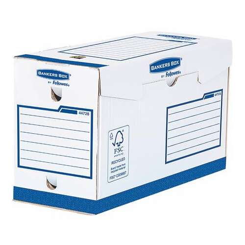 FELLOWES "Bankers Box Basic" kék-fehér színű A4+ extra erős 150 mm vastag archiválódoboz 37322834